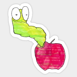 Worm in an Apple Sticker